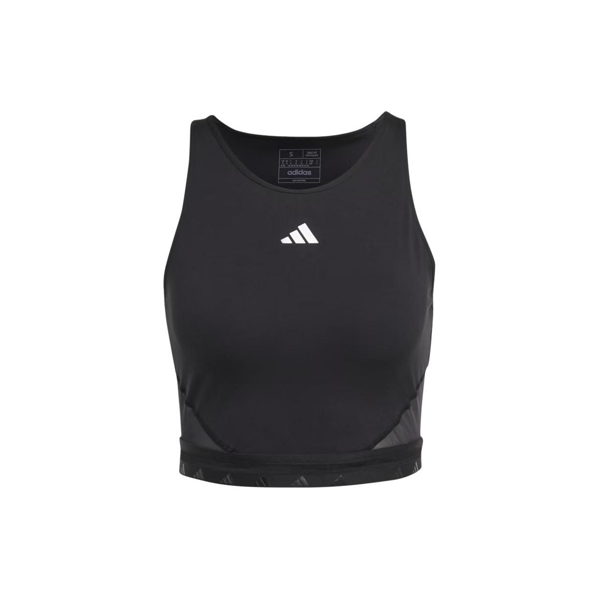 Adidas Aeroready Hyperglam Crop Tank Top Three Stripe Color Block Logo Sports Vest Women tops Black IB2310 L