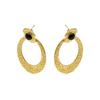 Earrings - LUXENTER - Noraf - Onyx - 18k Yellow Gold Finish - Bohemian Style