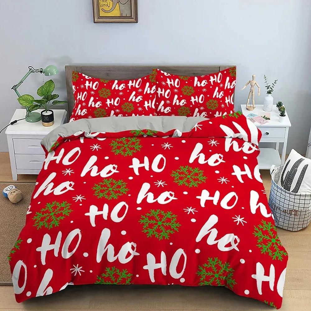 Christmas Decoration Bedding Set Luxury Soft Duvet Cover Sets 3D Christmas Printed Quilt Cover King Queen Twin Size Home Textile