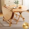 Compact Round Folding Dining Table: Portable Wooden Multi-functional for Small Spaces and Outdoor Use.