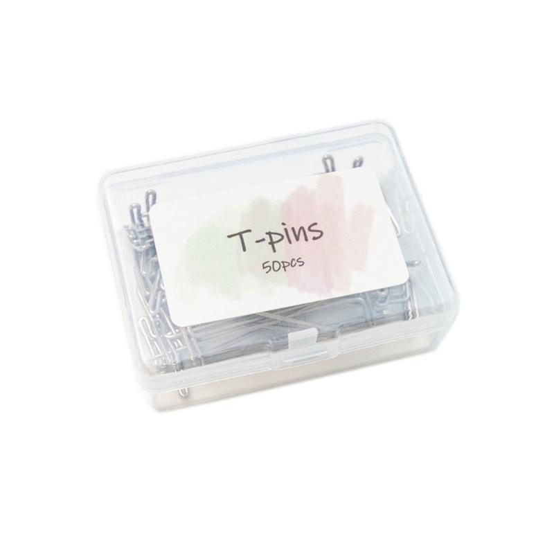 T-Pins Stainless Steel Wigs T Pins Silver Color Sewing Pins for Blocking Knitting Modelling Crafts and Office with Box