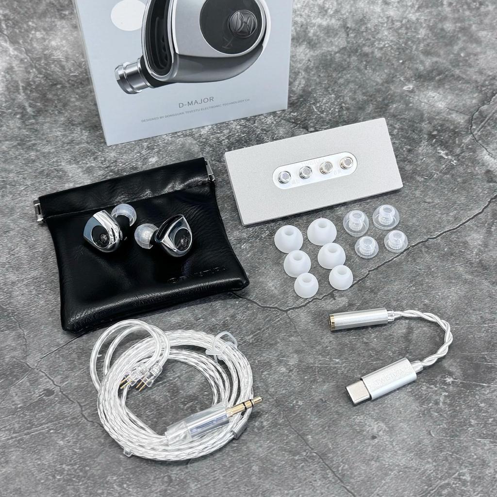 Sluchátka s dynamickým měničem D Dur 10 mm, drátová sluchátka, odnímatelný USB konverzní adaptér, monitor sluchu, 3 typy filtrů, pop, klasická hudba