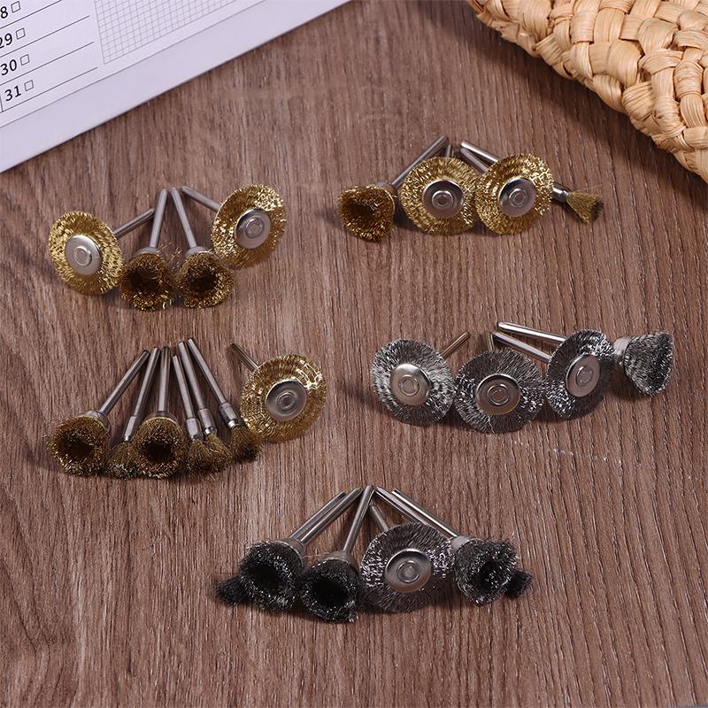 3/9/15Pcs Mini Metal Brush Set Rust Removal Cleaning Brush Polishing Wheel Brush For Grinder Rotary Electric Tool Accessories