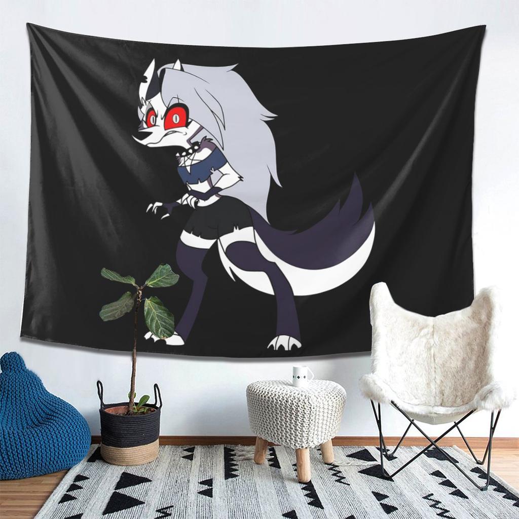 Helluva Boss Loona Tapestry Wall Hanging Aesthetic Home Decor Tapestries for Dorm Room