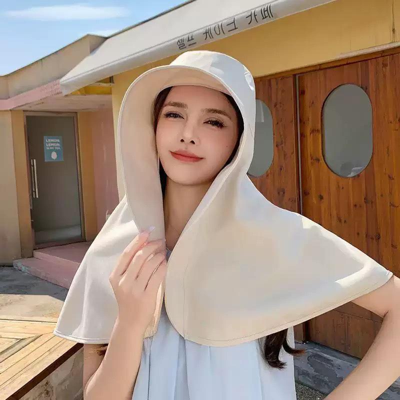 Women's Extra Large Sunshade Fisherman Hat with Full Face and Neck Protection - Cycling & Outdoor Summer Shawl Hat