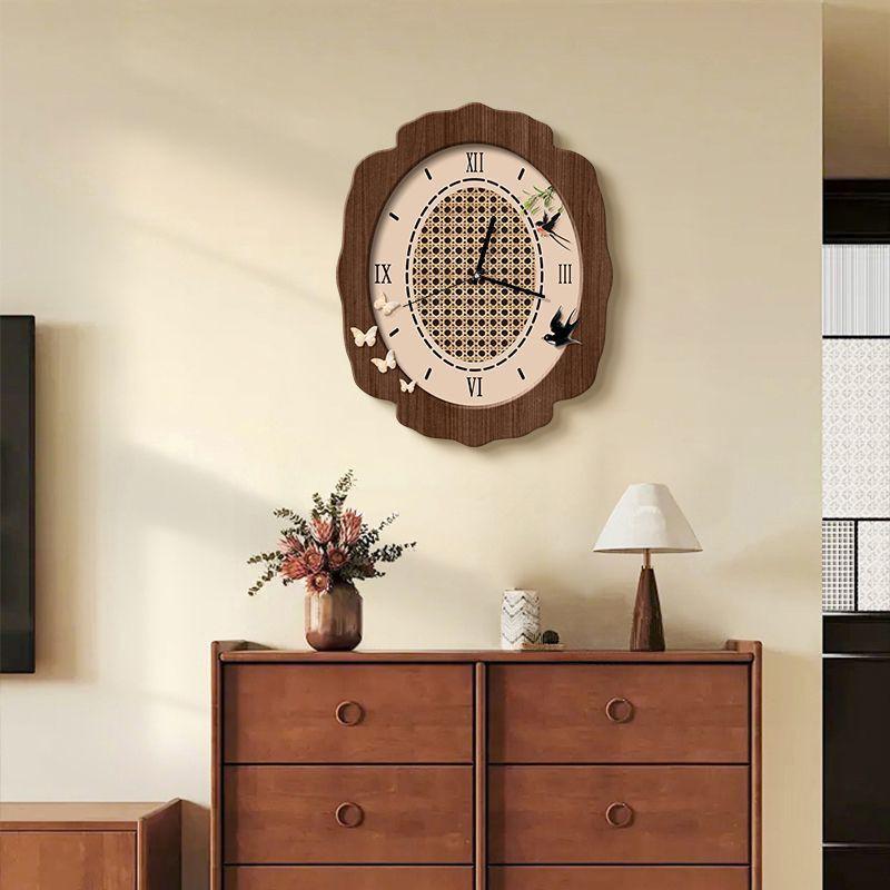 Wanduhr im mittelalterlichen Stil Wohnzimmer Neu Retro Restaurant Dekoration Gemälde Uhr Wandbehang Kreative Uhr Wandlampe Gemälde