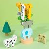1 Set Wooden Block Matching Stacking Game Animal Mini Man Block Balance Game