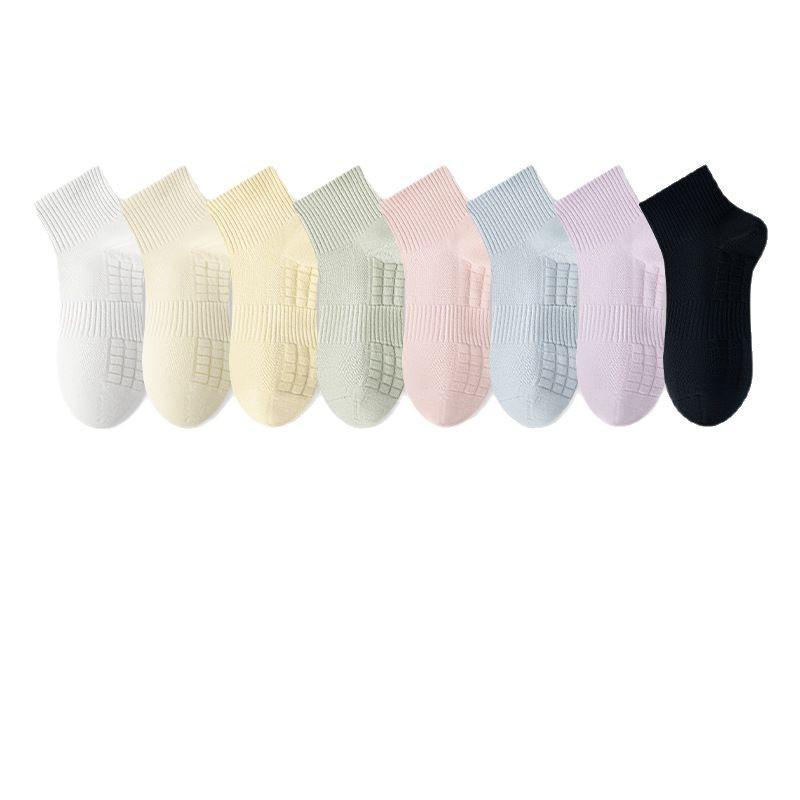 Women's Summer Thin Mesh Breathable Massage Bottom Sweat Absorbing Deodorizing Short Cotton Socks