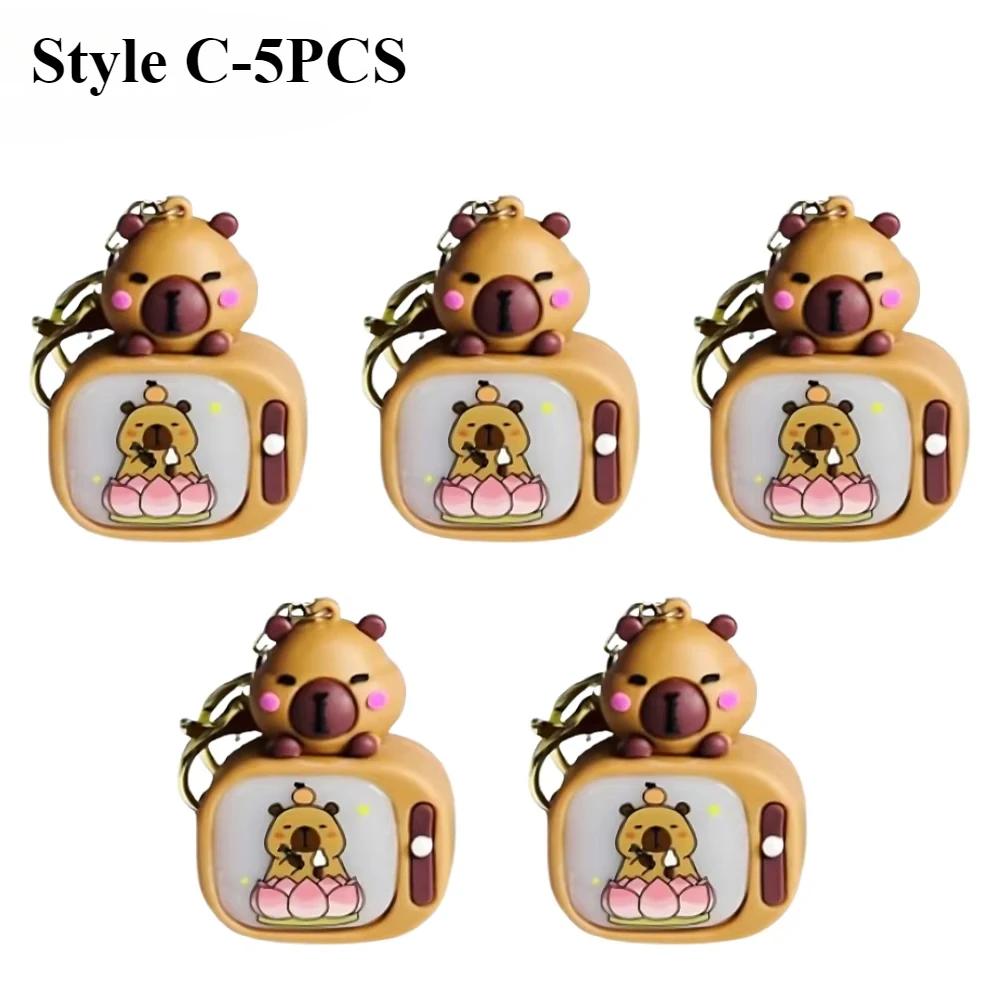 1/3/5/10/20PCS New Light-up Capybara Keychain Creative Lighted Capybara TV Type Bag Charm Children's Birthday Gift Holiday Gift