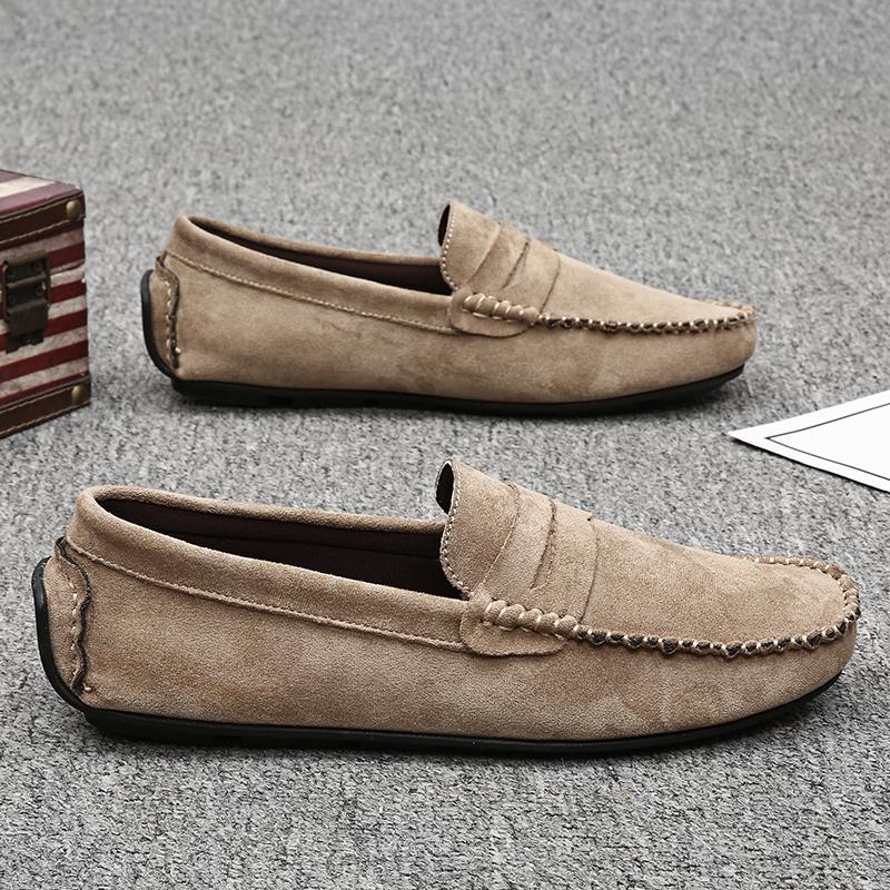 

Модные мужские повседневные туфли из замши, дышащие, удобные, слипоны, мужские туфли для вождения, мужские лоферы класса люкс, мужские ленивые туфли, мокасины 45 хаки