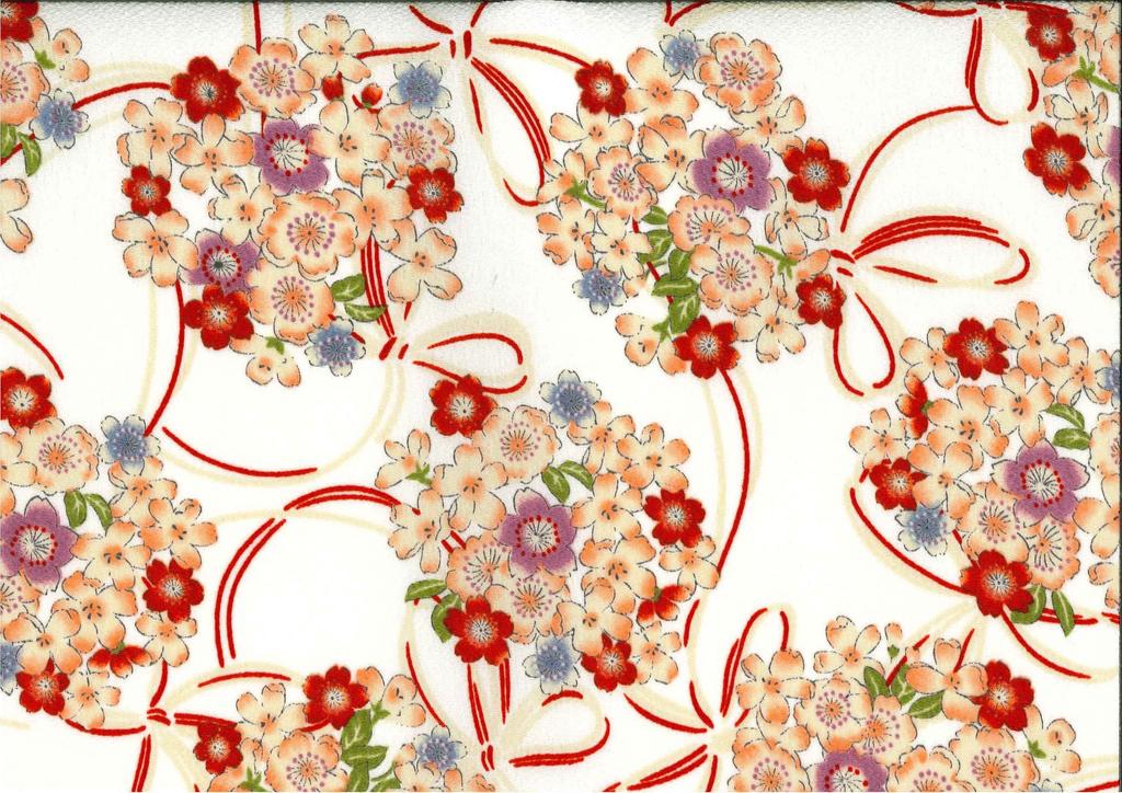 Uni Made in Futago Chirimen Japanisches Muster Medikamentenetui Blüte (0103-3) Seni, Japan, [Kirschknoten, Weiß]