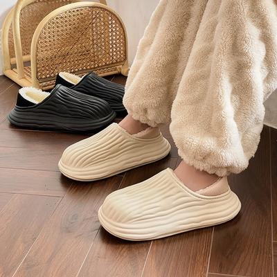 Damen Winter Hausschuhe Warm Plüsch Flache Schuhe Damen Winterschuhe Wasserdicht Rutschfest Hausschuhe Indoor Outdoor Dicker Plateau Hausschuhe