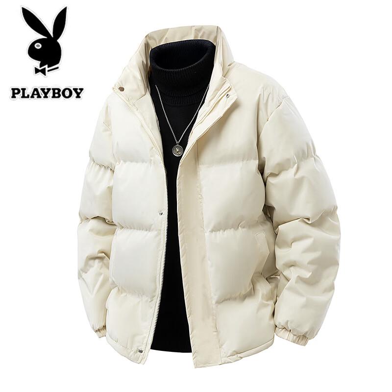 PLAYBOY Men's Winter Stand-Collar Windproof Waterproof Padded Jacket