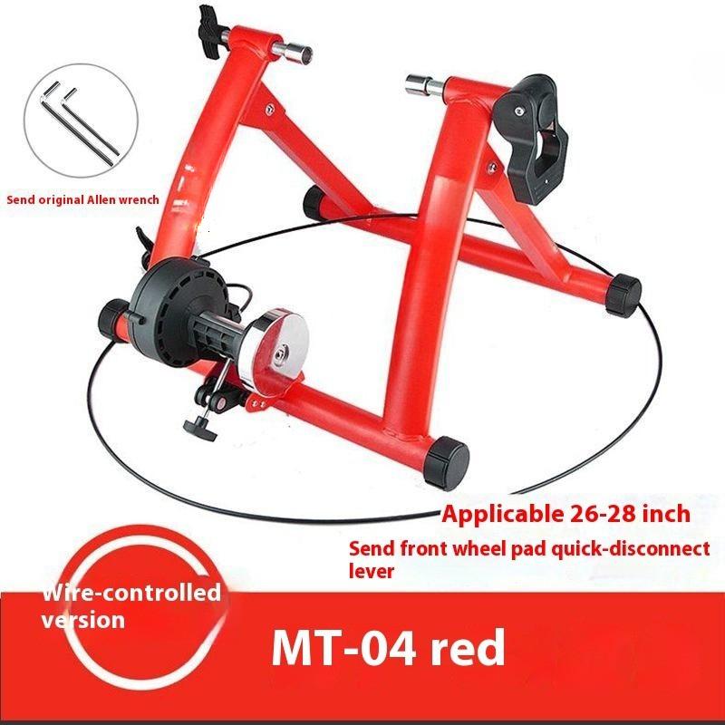 Foldable Magnetic Bike Trainer Stand 6 Speed Roller Cycling Station Indoor Bicycle Exercise Training Stand for 20-28 Inch Tire