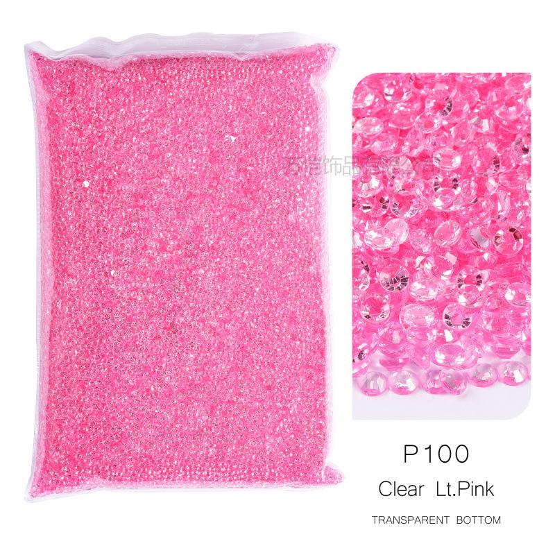 Round Resin Flat Bottom Drill Transparent Bottom Luminous Nail Drill Diy Mobile Phone Violent Bear Loose Diamond Accessories Accessories