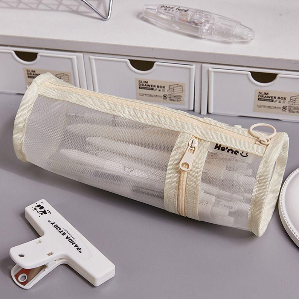 Large Capacity Stationery Bag Mesh Pencil Case Creative Pen Bag Gift