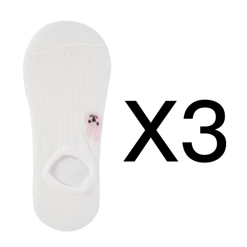Women's Socks Fashion Summer Sock Low Tube Female White Solid Color Breathable Non Slip Invisible Socks