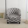 European Printed Semi-circular Single Sofa Cover Thickened Segmented Internet Cafe Slipcover Hotel Coffee Shop Elastic Anti Slip Home Protective Cover