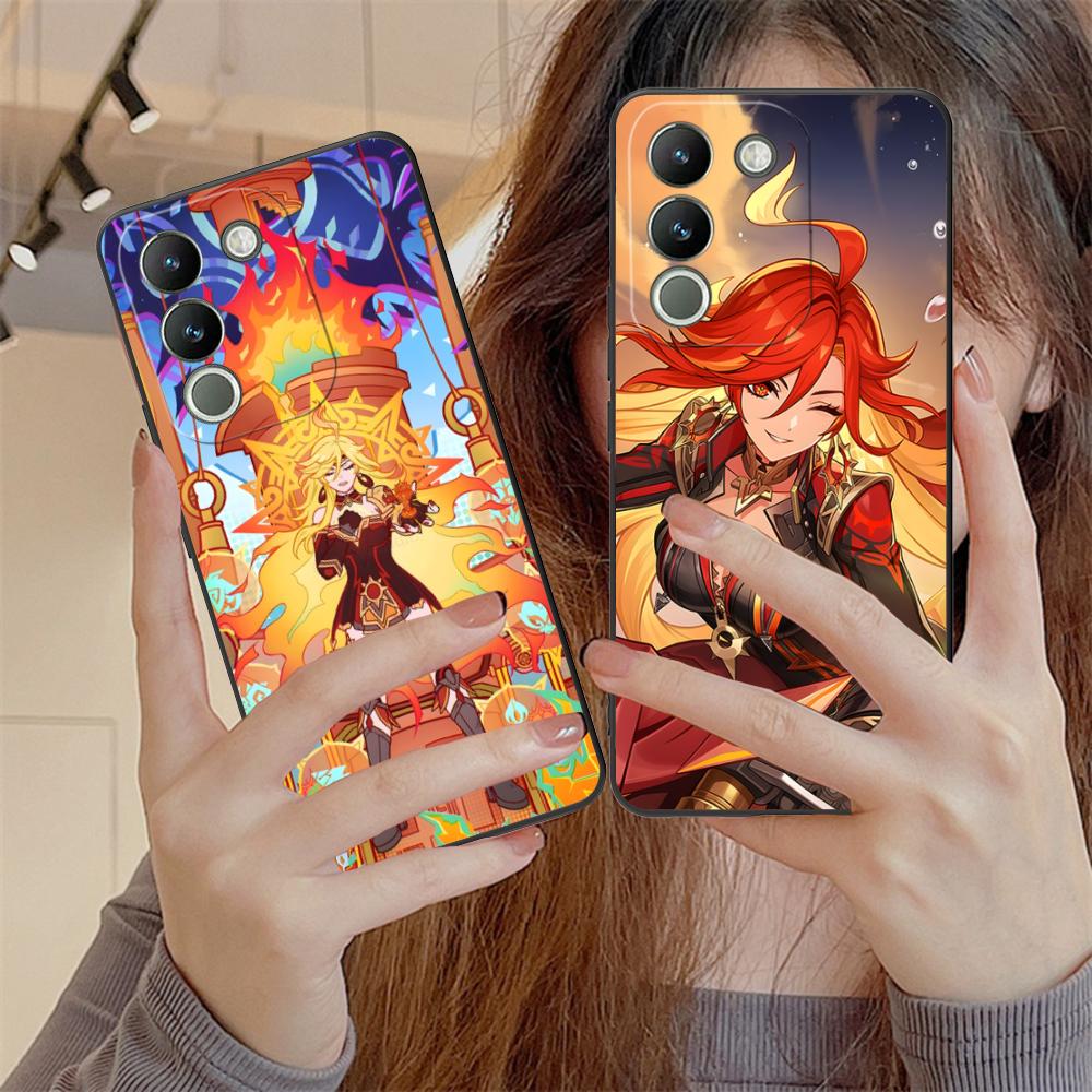 Game GI Mavuika Matte TPU Mobile Phone Case for VIVO Y77 76 75 74 73 72 58 56 55 51 50 38 36 Y19 Y18 Y03 Y01 5G Colorful Cover