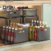 Kitchen Storage Rack Strong Load-bearing Large Capacity Adjustable Height 2-Tier Under-Sink Organizer with Pull-Out Drawers