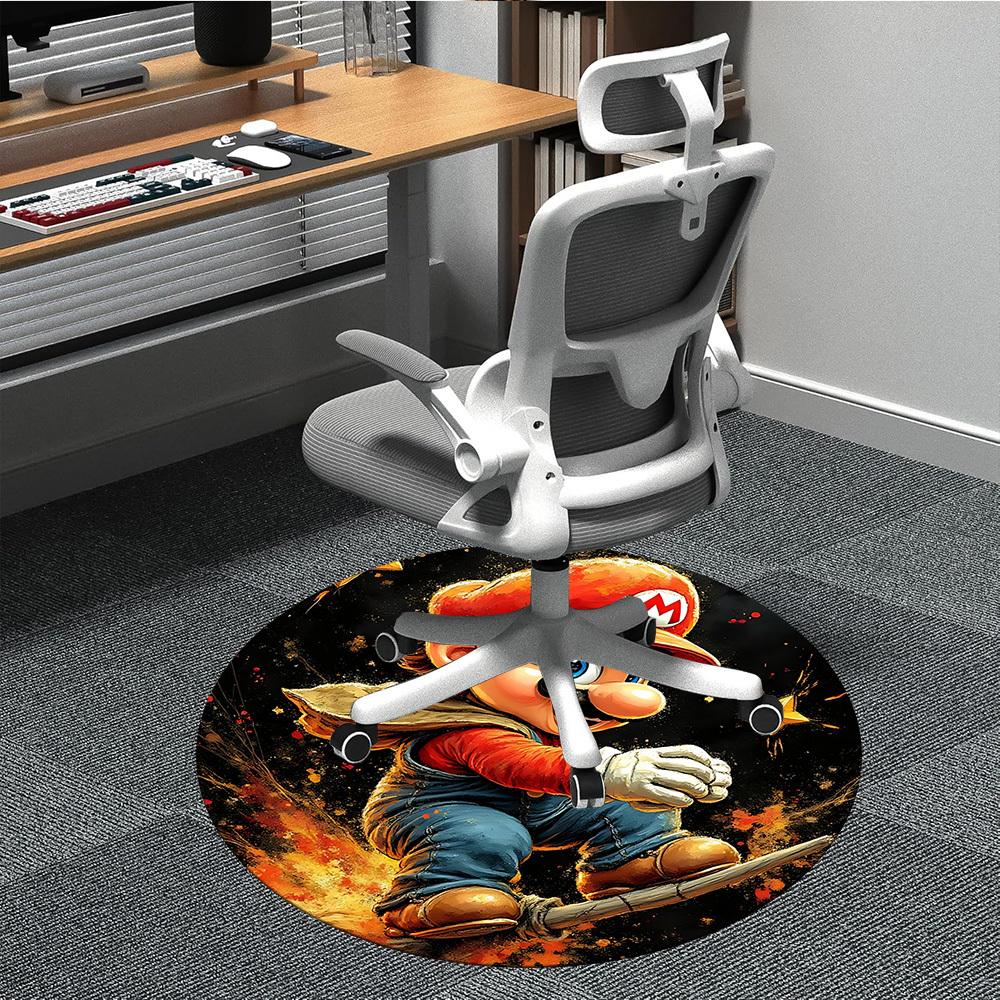 

1pc Mario Adventure Office Round Area Rug, Indoor Mat Suitable For Office,Bedroom Living Room Home Decor, Room Deco a0928184 80cm by 80cm