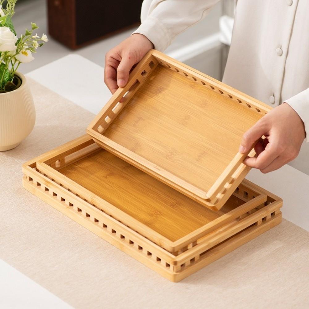 Large Food Tray with Handle Storage Tray New Water Cup Plate  for Dried Fruit