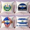 El Salvador Flag Cushion Cover Plush Fabric Soft Double-Sided Printed Invisible Zipper Sofa Pillow Case Home Decor
