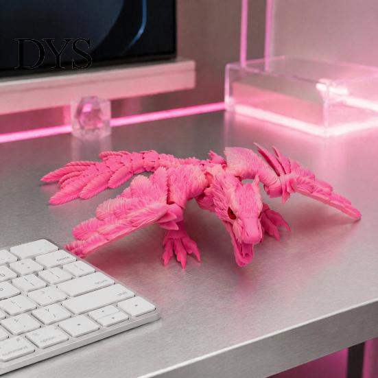 Gift for Dragon Lovers Flying Toy with Movable Joints, 3D Printed Realistic Articulated Figurine Model, PLA Ornament Office And Home Display Flexible
