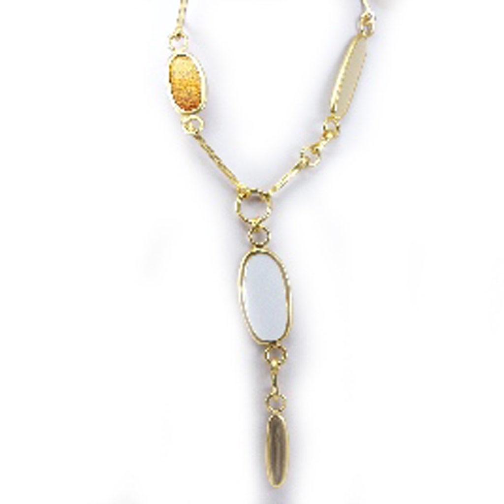 Dolce Vita [F9648] - Collier Créateur 'Movida' beige doré