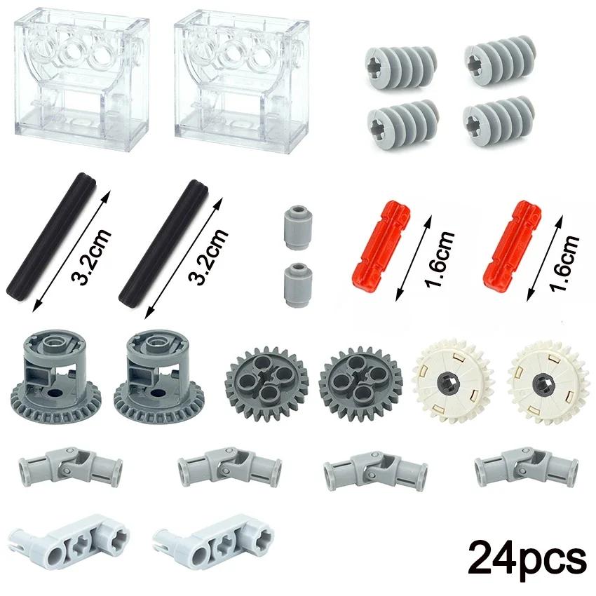 MOC Technical Parts Gear Liftarm Cross Axles Pin Beam Panel Car Building Blocks Kid Toys Bulk Compatible with Gear Bricks Leduo