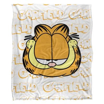 Garfield Silky Sketch Name Repeat Supersoft Blanket