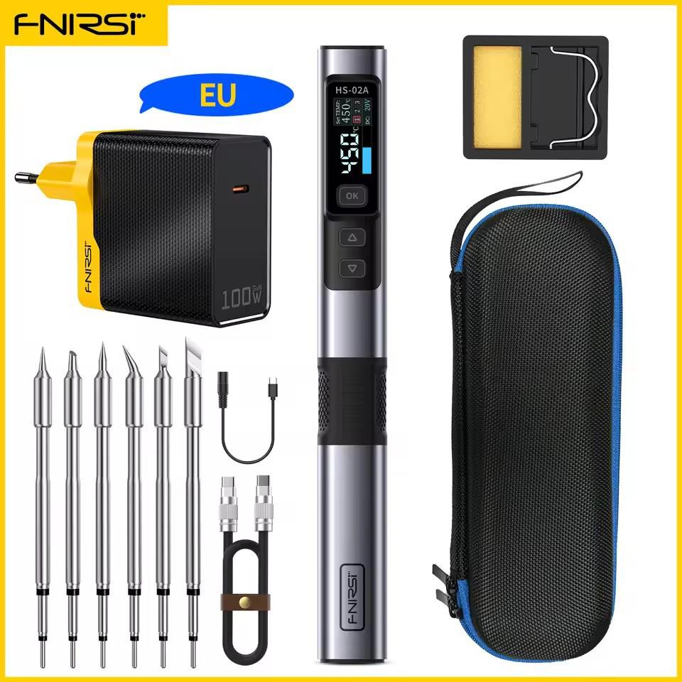 FNIRSI HS-02 100W Smart Electric Soldering Iron: Portable Constant Temperature Soldering Station for Household Repair and Welding