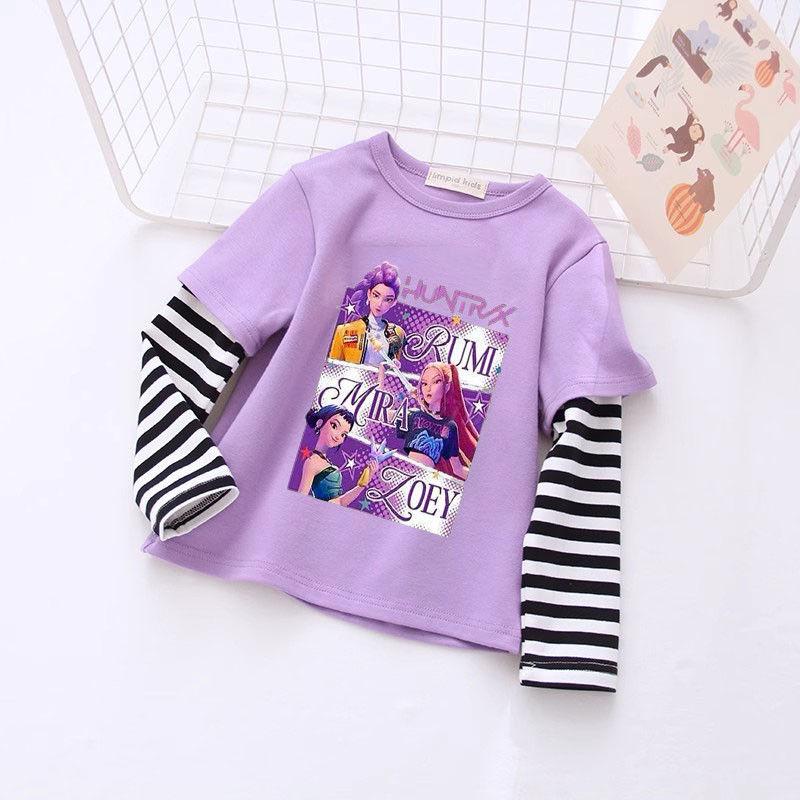 Dětská móda Hon na čarodějnice K-POP Základní trička na zimu Pro kluky i holky Ležérní prázdninové Dvoudílné topy