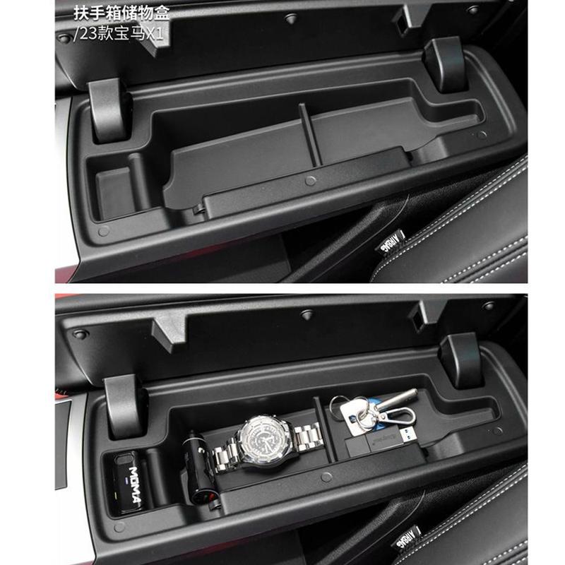 Car Storage Box for BMW X2 U10 iX2 20i X1 U11 ~2026 Silicone Cup Holder Armrest Central Console Organizer Tray Accessories