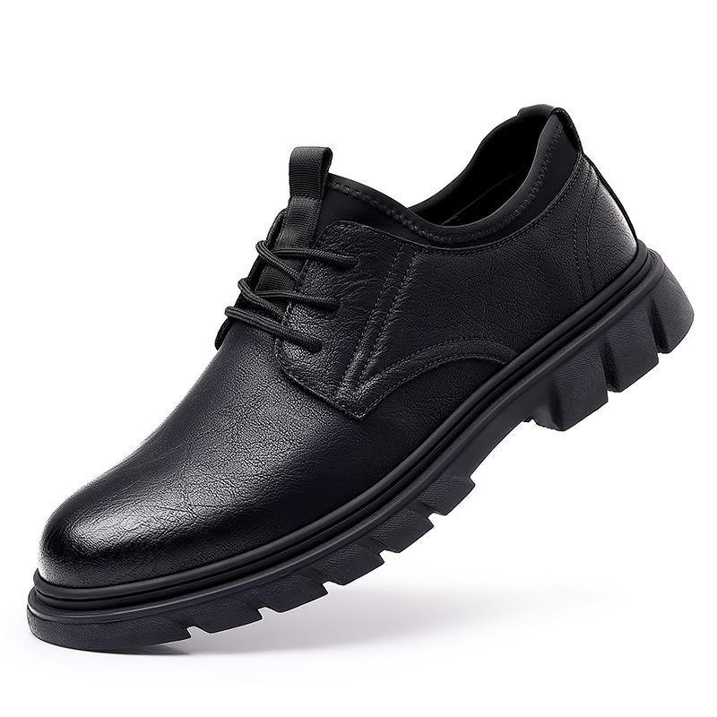 Herrenschuhe Frühlingstrend neue Business Casual Big Head Lederschuhe Herren Plateau Werkzeugschuhe Arbeitsschuhe