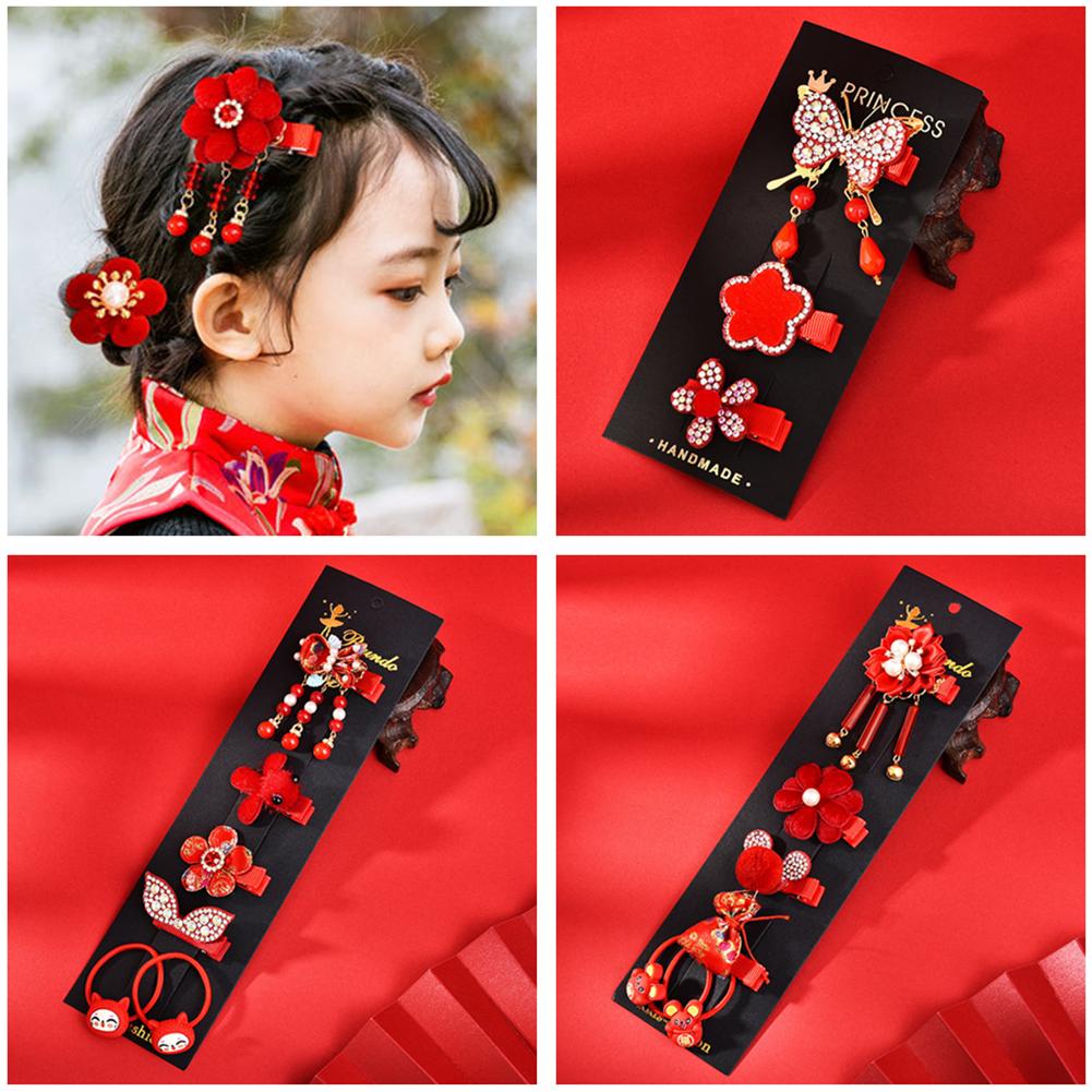 1 Set Of Hair Ornaments Multi-piece Alloy Chinese Style Girl New Year Hair Accessory