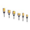 6Pcs Flush Trim Bit 6mm Shank Pattern Router with Bearing Hinge Mortising Wood Milling Cutter