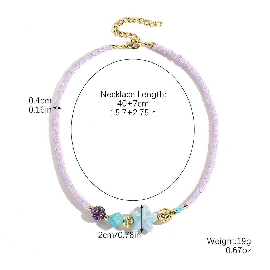 European Bohemian Beach Shell & Starfish Necklace for Women