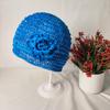Hand-crocheted hollow flower pullover hat women's spring summer breathable thin elegant temperament versatile white bag head hat