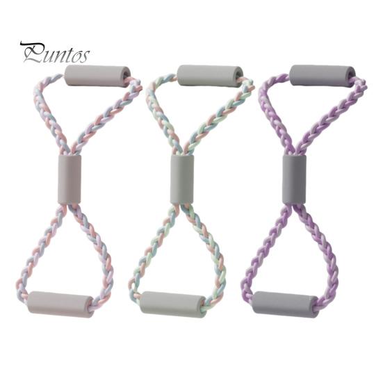 Figure 8 Fitness Resistance Band with Anti-slip Handle Portable Men Women Arm Shoulder Stretch Strength Training Exercise Elastic Braided Strap