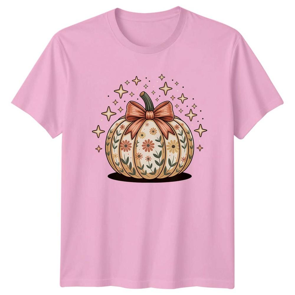 Fall In Love With Autumn Unisexs TShirt Boho Floral Pumpkin Fall Gift For Her