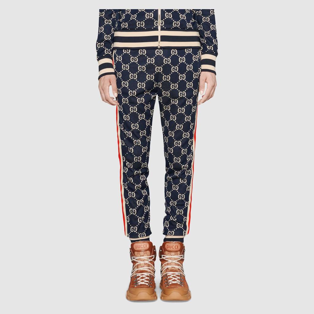 Gucci GG Jacquard Jogging Trousers For Men Blue Men's 496920-X9V05-4245