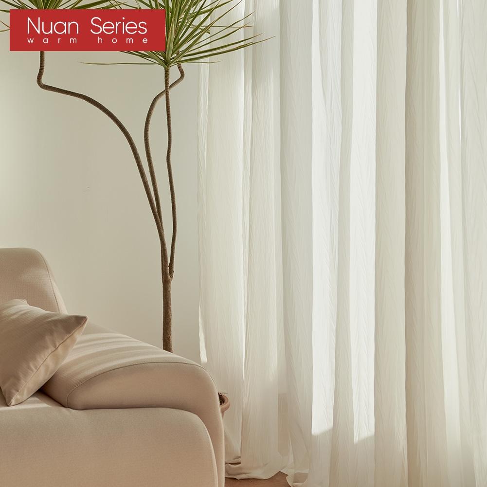 1 шт. белая морщинистая текстура прозрачная ткань модернизированная тюль оконная — фото 5