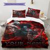 Name Custom God of War Pattern Bedding Set Quilt Cover Pillowcase Home Decor Gift (1 * Duvet Cover + 2 * Pillowcase, Without Core)