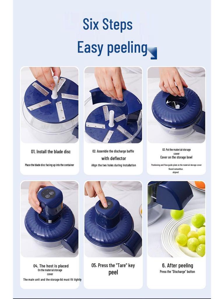 Electric Fruit & Vegetable Peeler for Home & Commercial Use - Ideal for Milk Tea & Fruit Shops