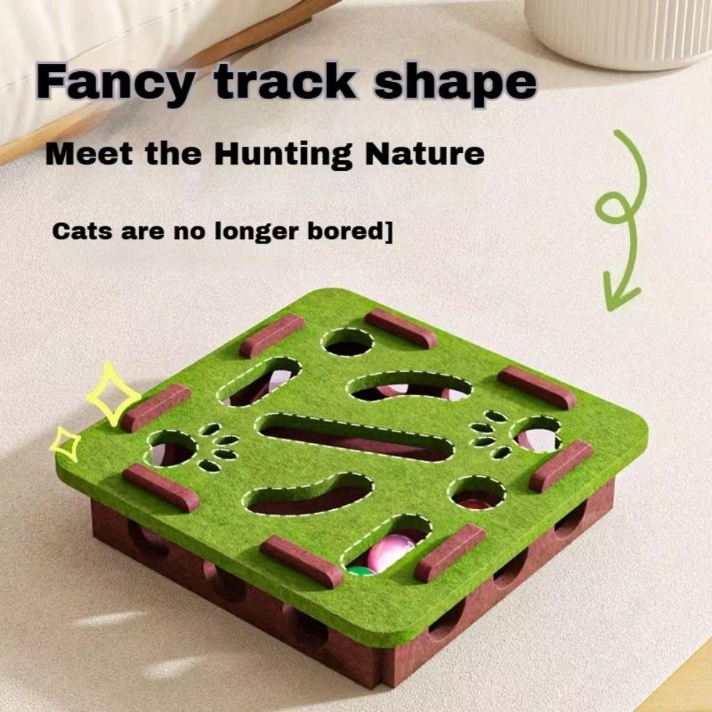 Felt Cat Puzzle Box Compact Size Cat Exercise Toy Durable Pet Interactive Toy  Kitten
