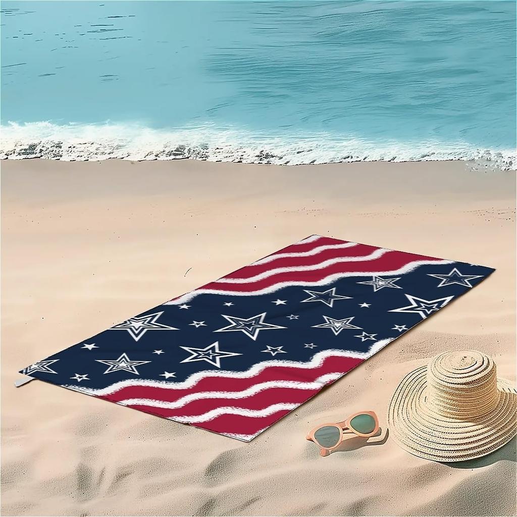 America flag pattern Beach Towel for Family stuffs friends Gifts Quick-Dry Sand free For Bath Yoga Beach Camping Swimming GYM