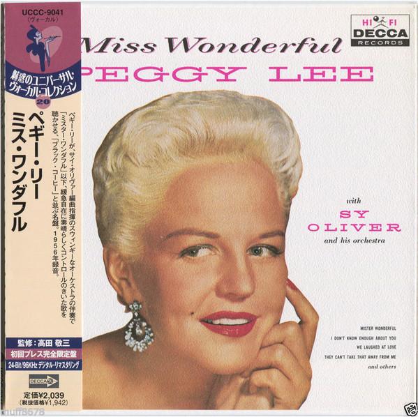 

CD PEGGY LEE - Miss Wonderful (Paper) UCCC9041 Decca 2002 Japan ObiJazz Used