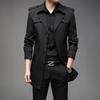 Men's Mid-Length Trench Coat, Autumn Korean Style Jacket, Simple Design, 9 Colors Available