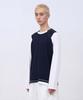 Kasakasa Asymmetric Raglan T-Shirt Navy